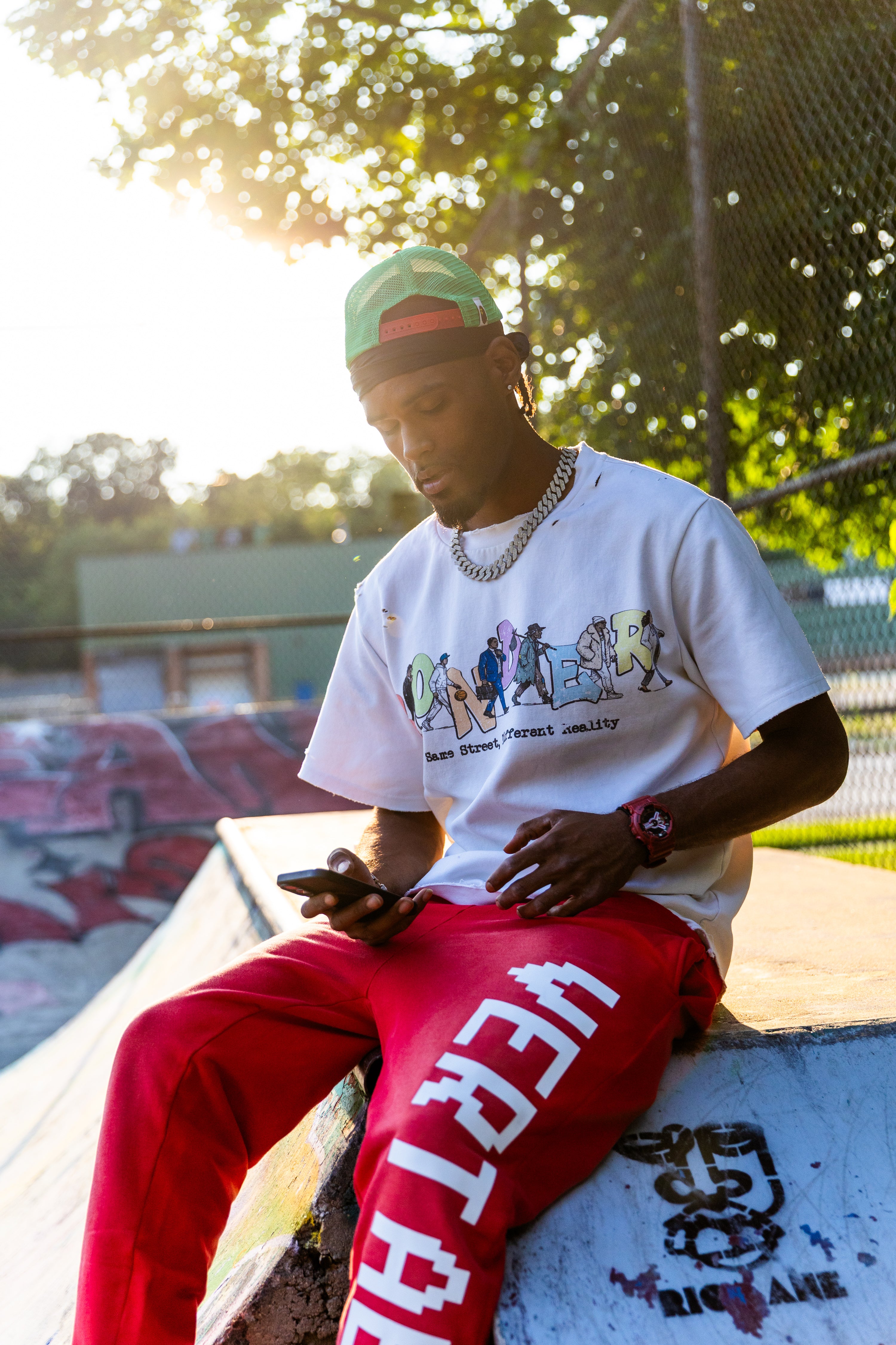 Same Street Different Reality Distress Wash Tee