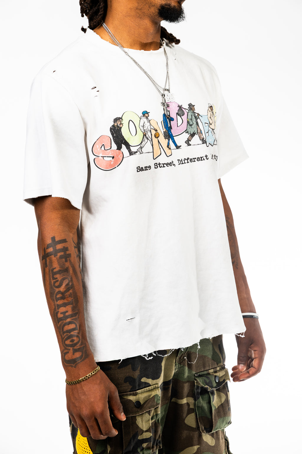 Same Street Different Reality Distress Wash Tee