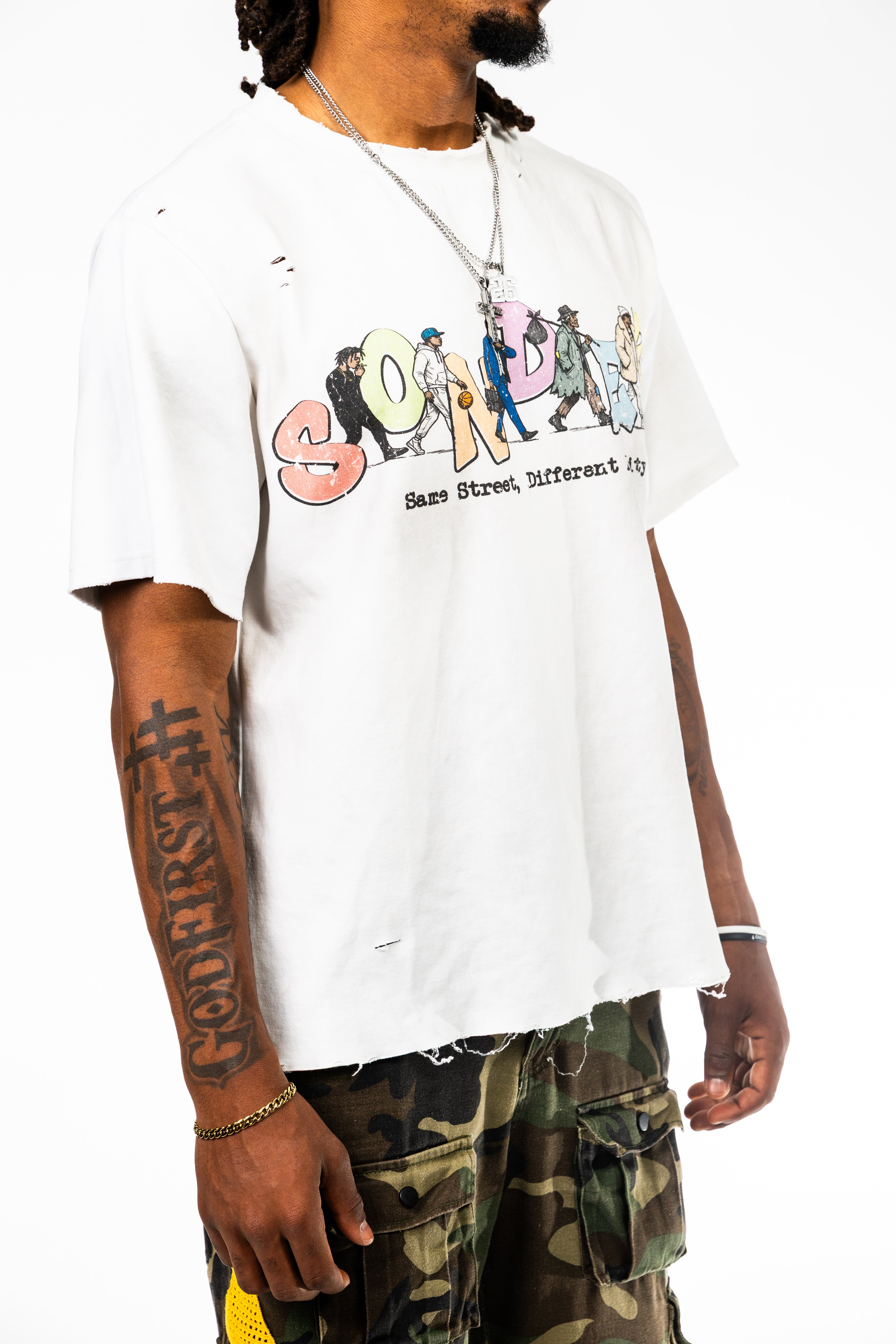 Same Street Different Reality Distress Wash Tee
