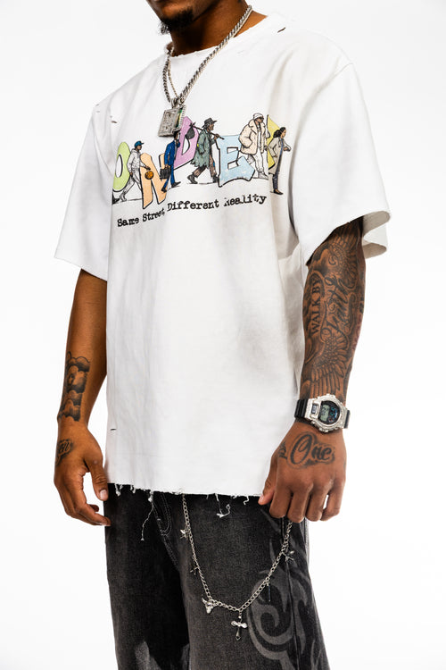 Same Street Different Reality Distress Wash Tee