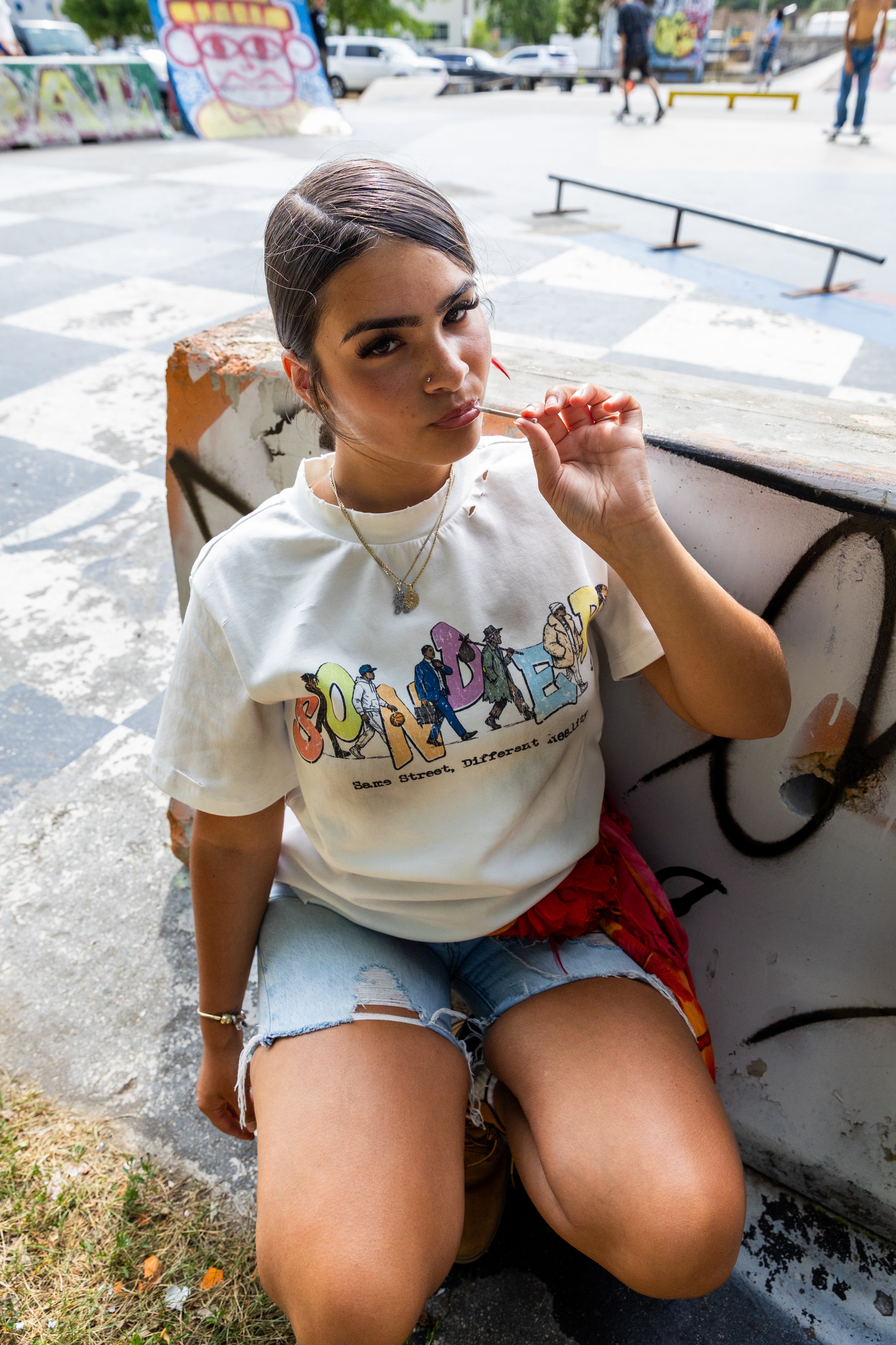 Same Street Different Reality Distress Wash Tee