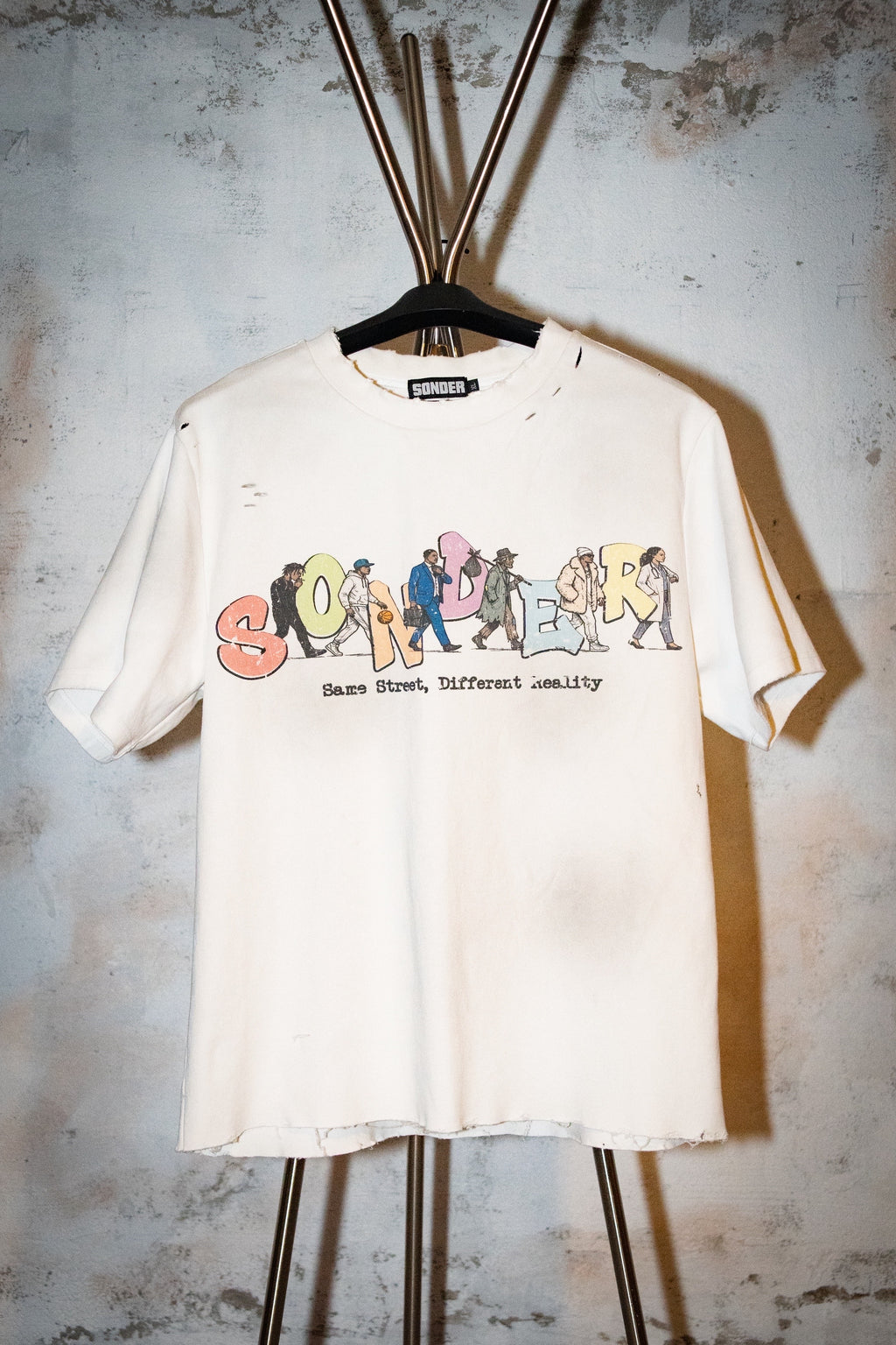 Same Street Different Reality Distress Wash Tee