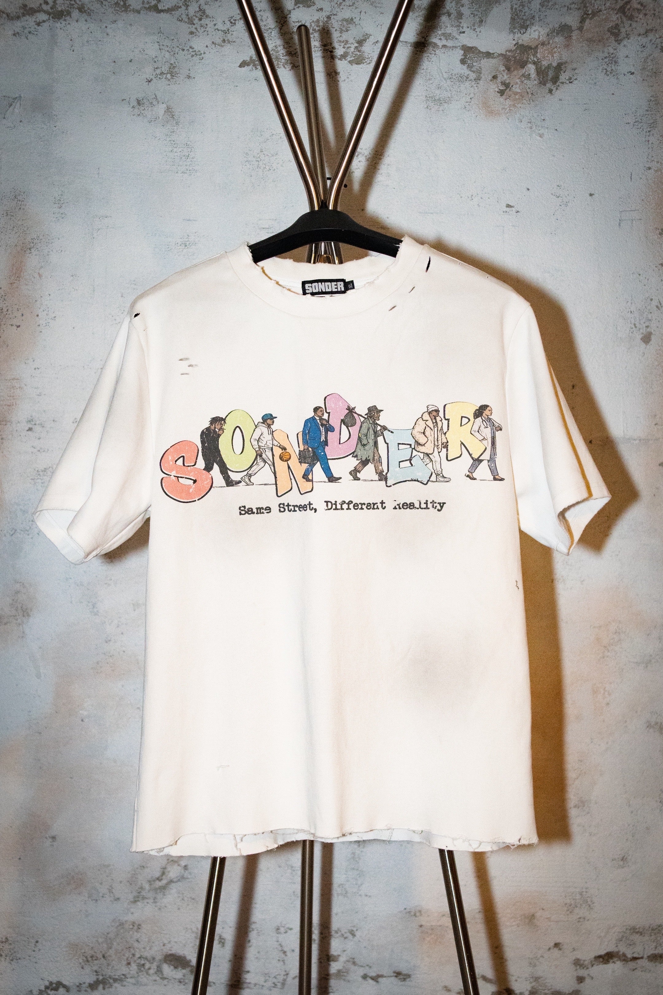 Same Street Different Reality Distress Wash Tee