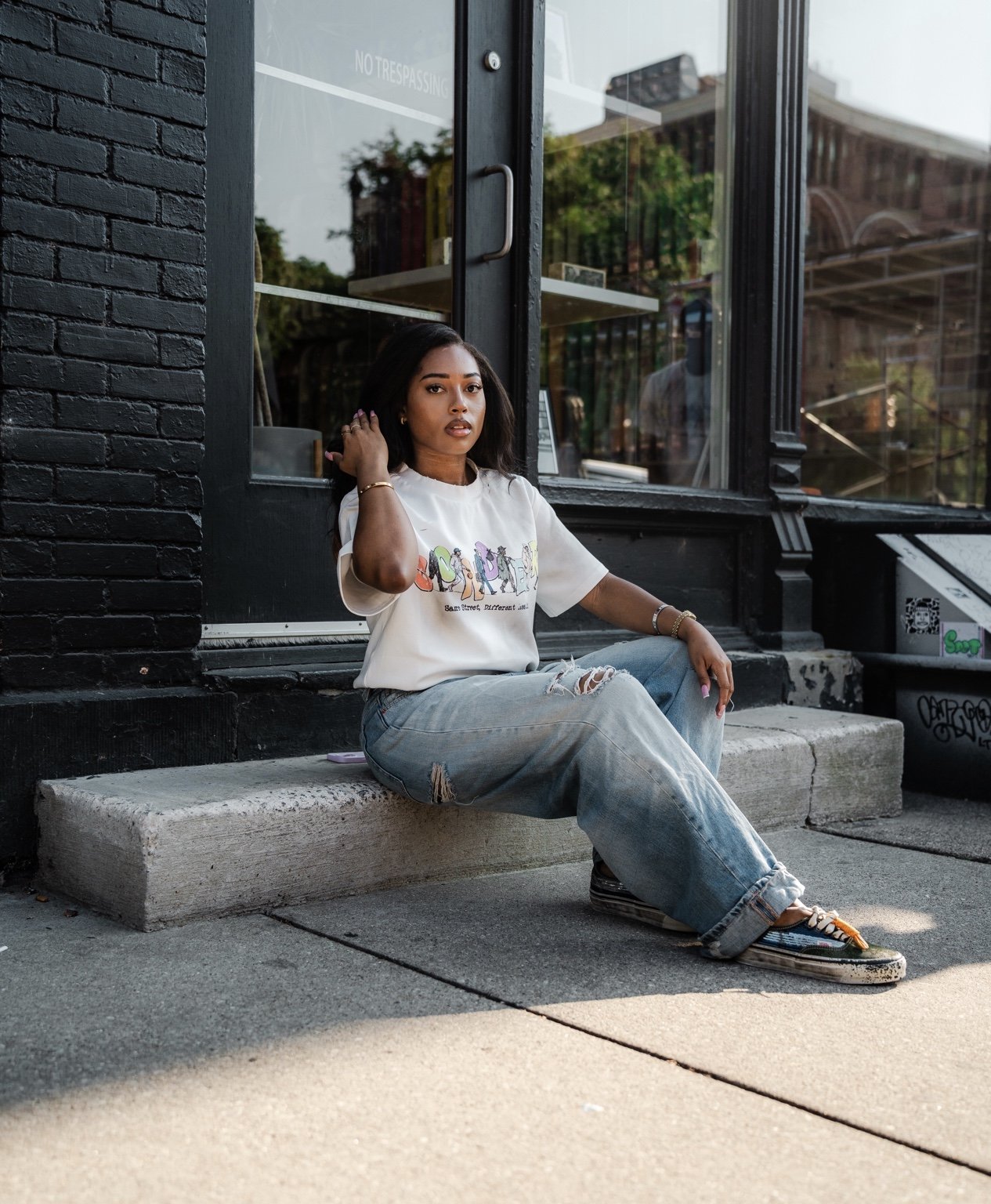 Same Street Different Reality Distress Wash Tee